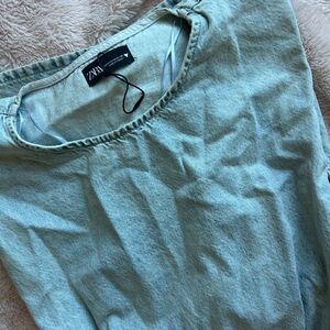 Zara Soft Blue Denim Dress